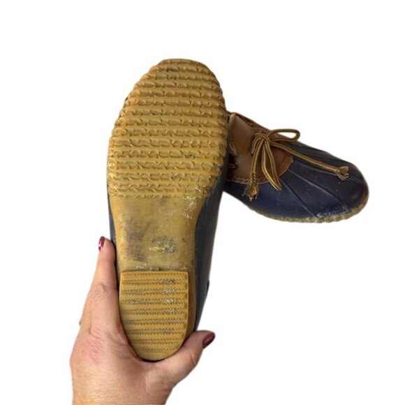 JBU By Jambu Womens Duck Shoes Size 8.5M Brown & Navy Waterproof Slip-On Rubber - Picture 6 of 6